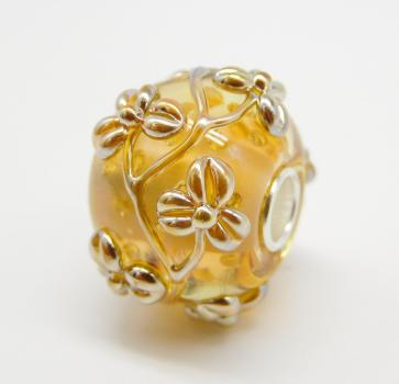 Amber World Flowertwig - Elfbeads Glas - Originalfoto